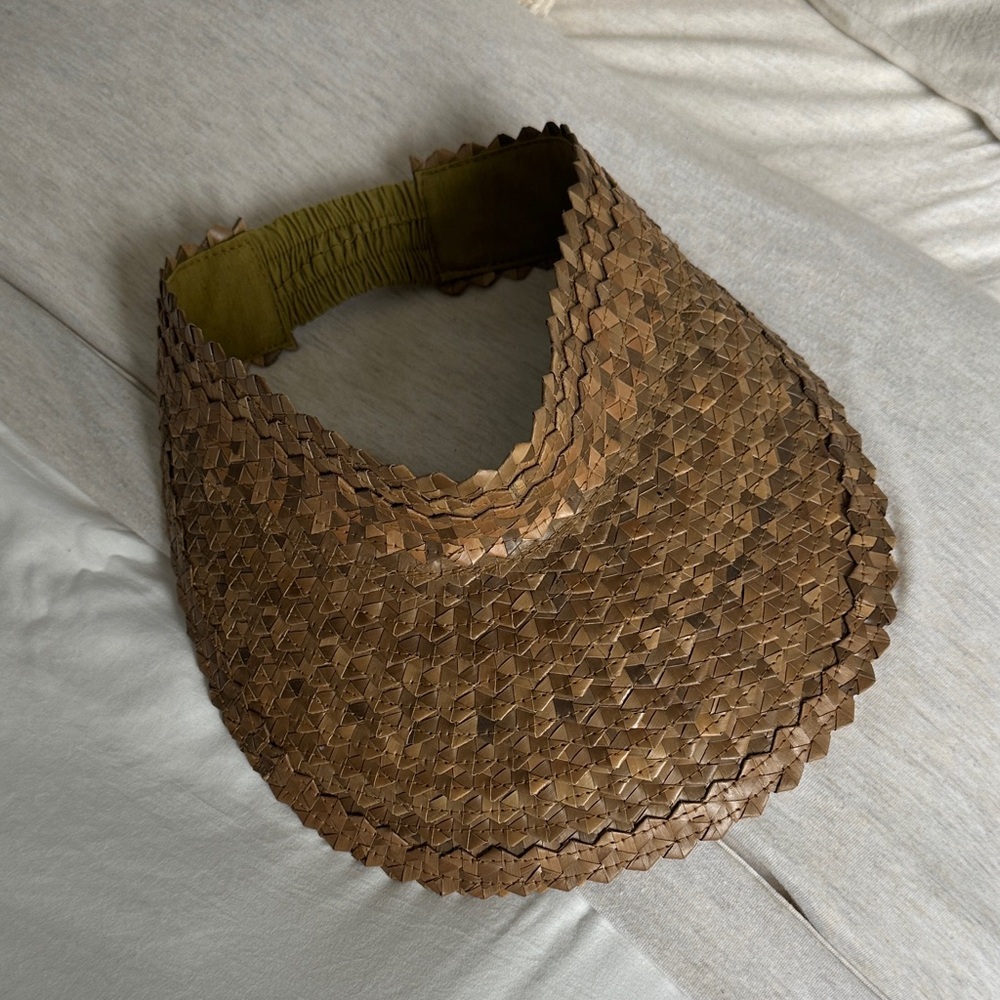 Woven Brown Visor Hat